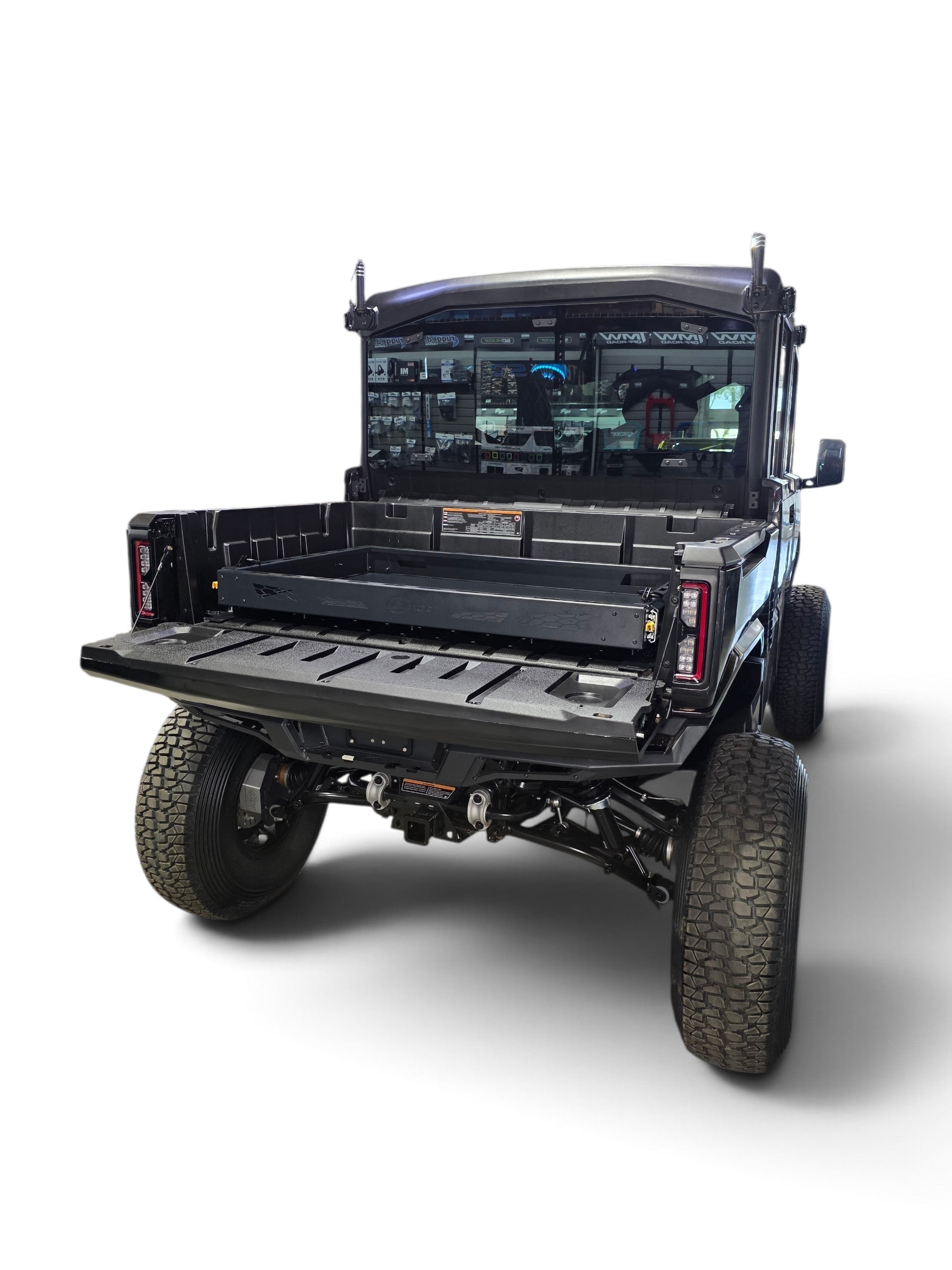 Elektric Offroad Designs HDX Sliding Bed Drawer top-down view