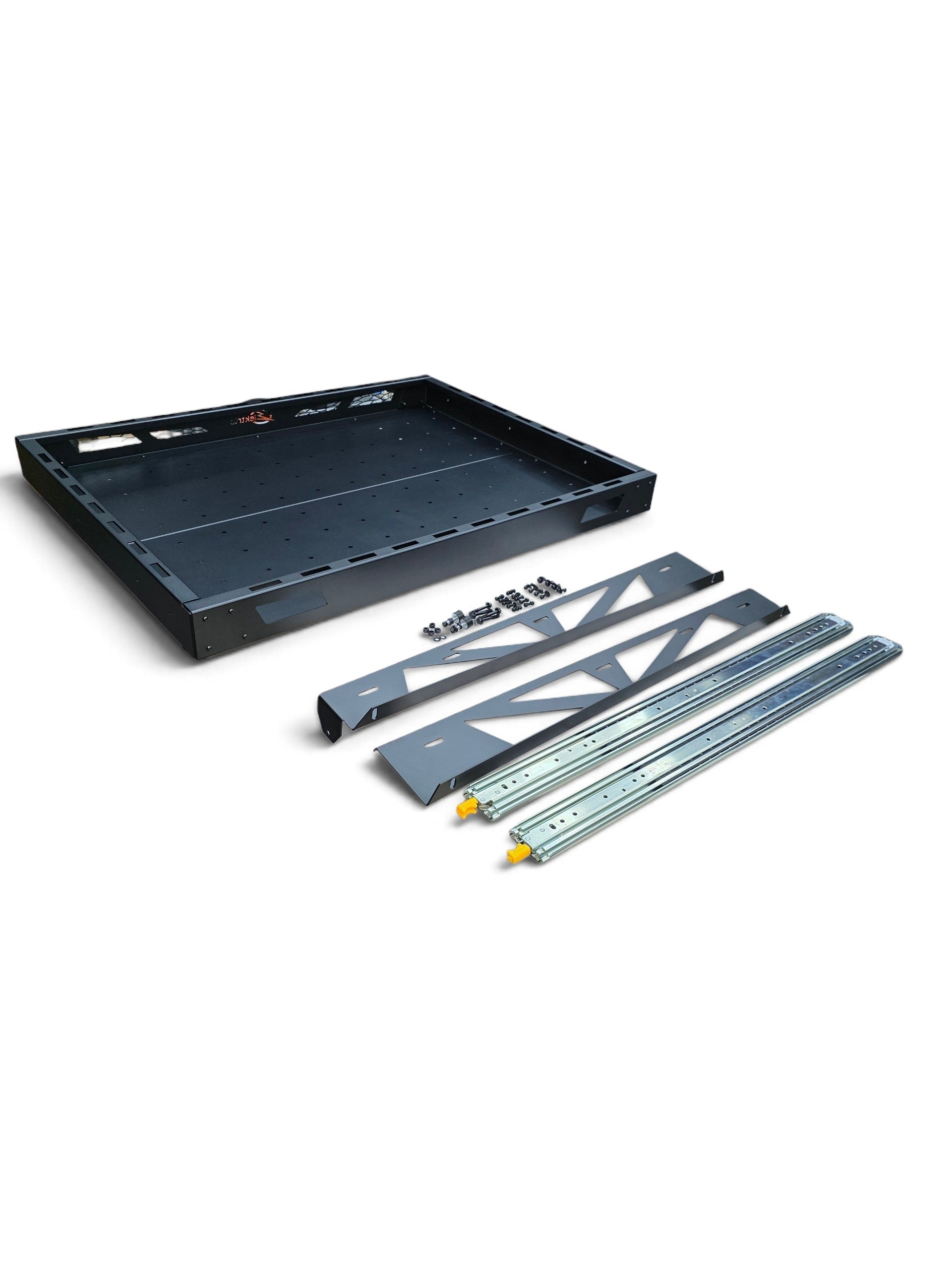 HDX Sliding Bed Drawer closed with cargo net