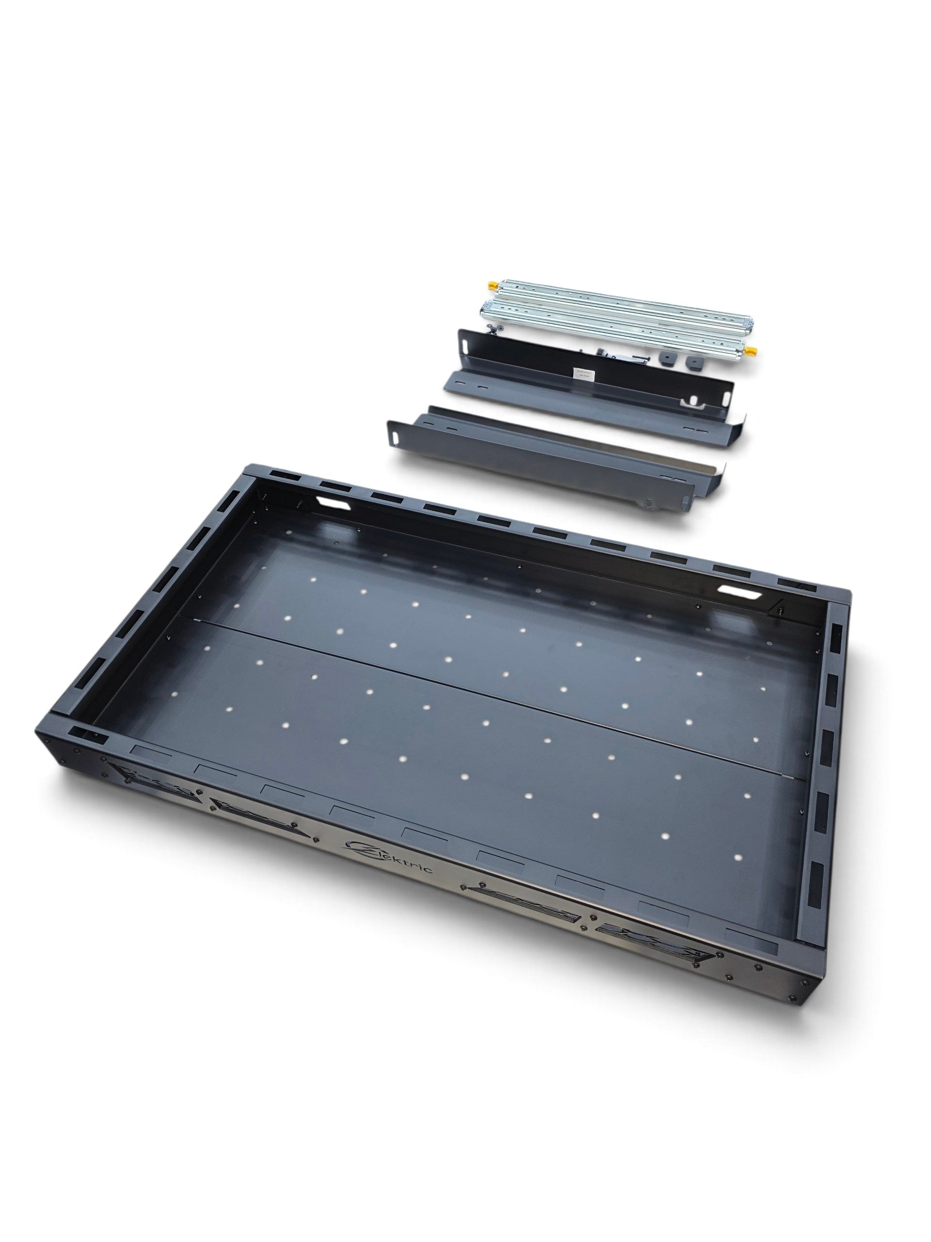 HDX Sliding Bed Drawer closed with cargo net