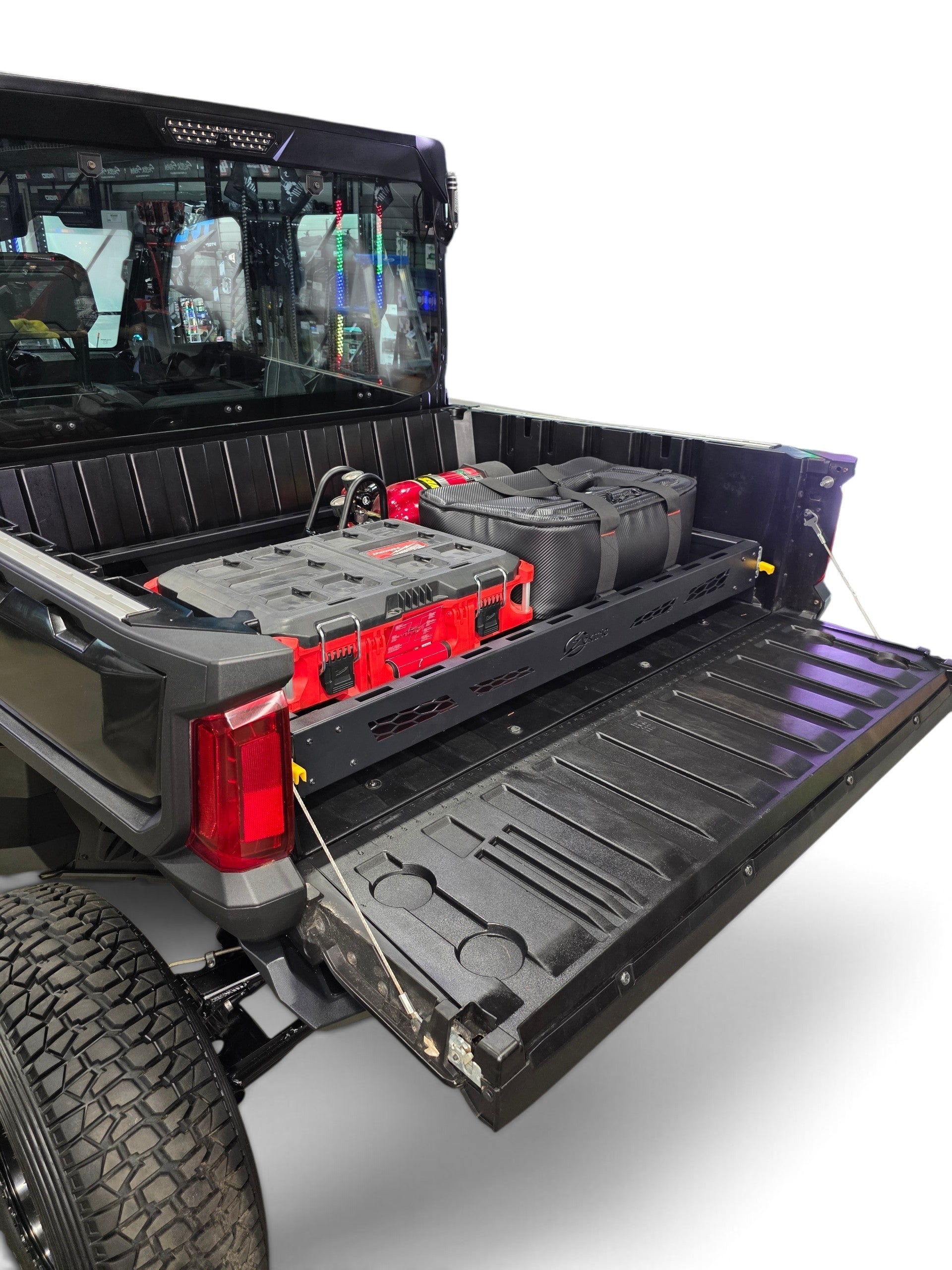 HDX Sliding Bed Drawer E-Track mounting side rail detail